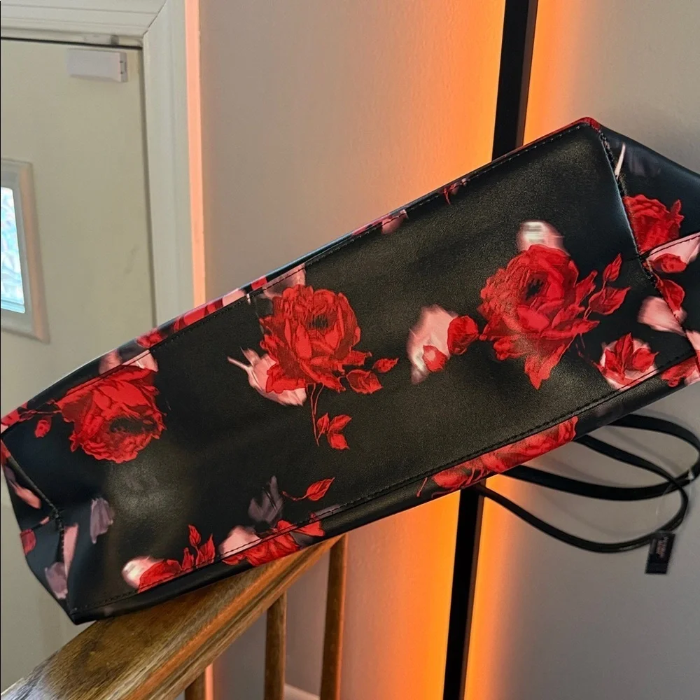 Victoria's Secret Black and Red Rose Tote